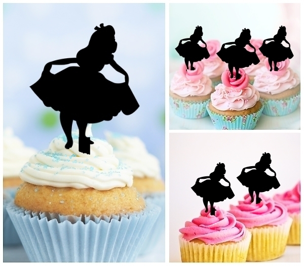 Laser Cut Alice\'s Adventures in Wonderland cupcake topper